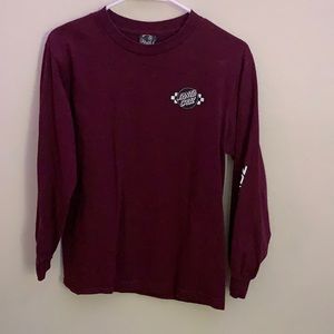 Maroon Santa Cruz long sleeve tee